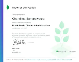 MongoDB Cluster Administration Certificate