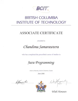 Associate Java Certificate